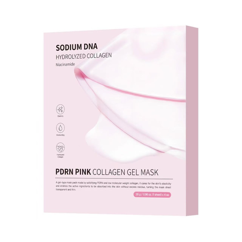 Medicube PDRN Pink Collagen Gel Mask 4Sheets | Salmon DNA Color-Changing Pink Glow